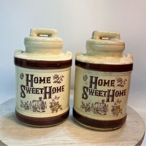 Vintage Salt and Pepper Shakers Home Sweet Home Milk Jugs Made In Japan